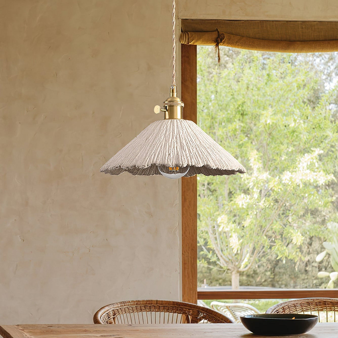 Kirae Textured Pendant Lights Cement - Lamp Copper