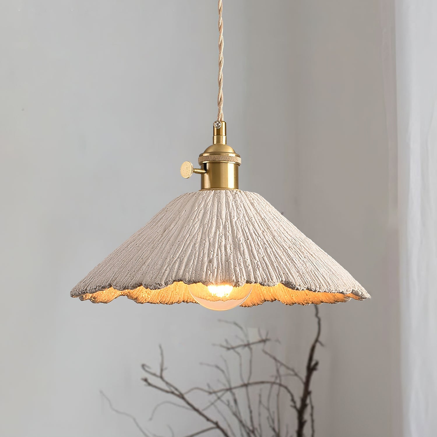 Kirae Textured Pendant Lights Cement - Lamp Copper
