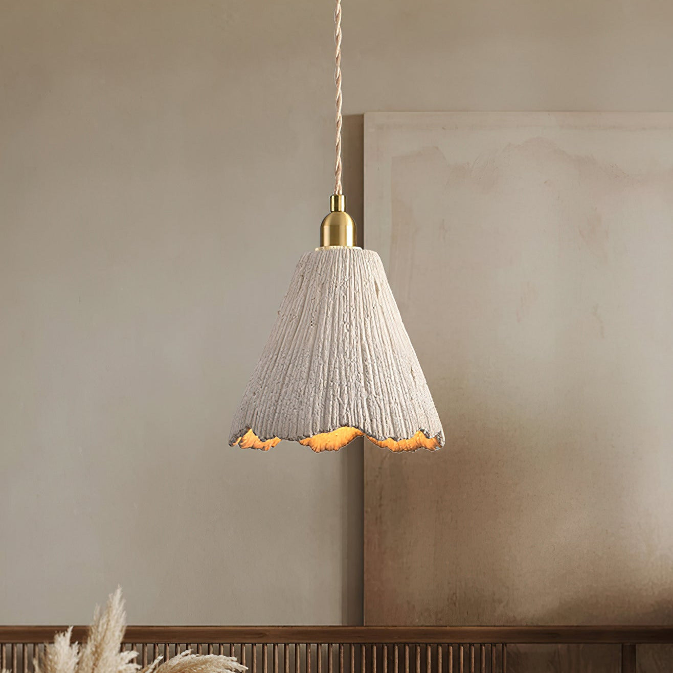 Kirae Textured Pendant Lights Cement - Lamp Copper