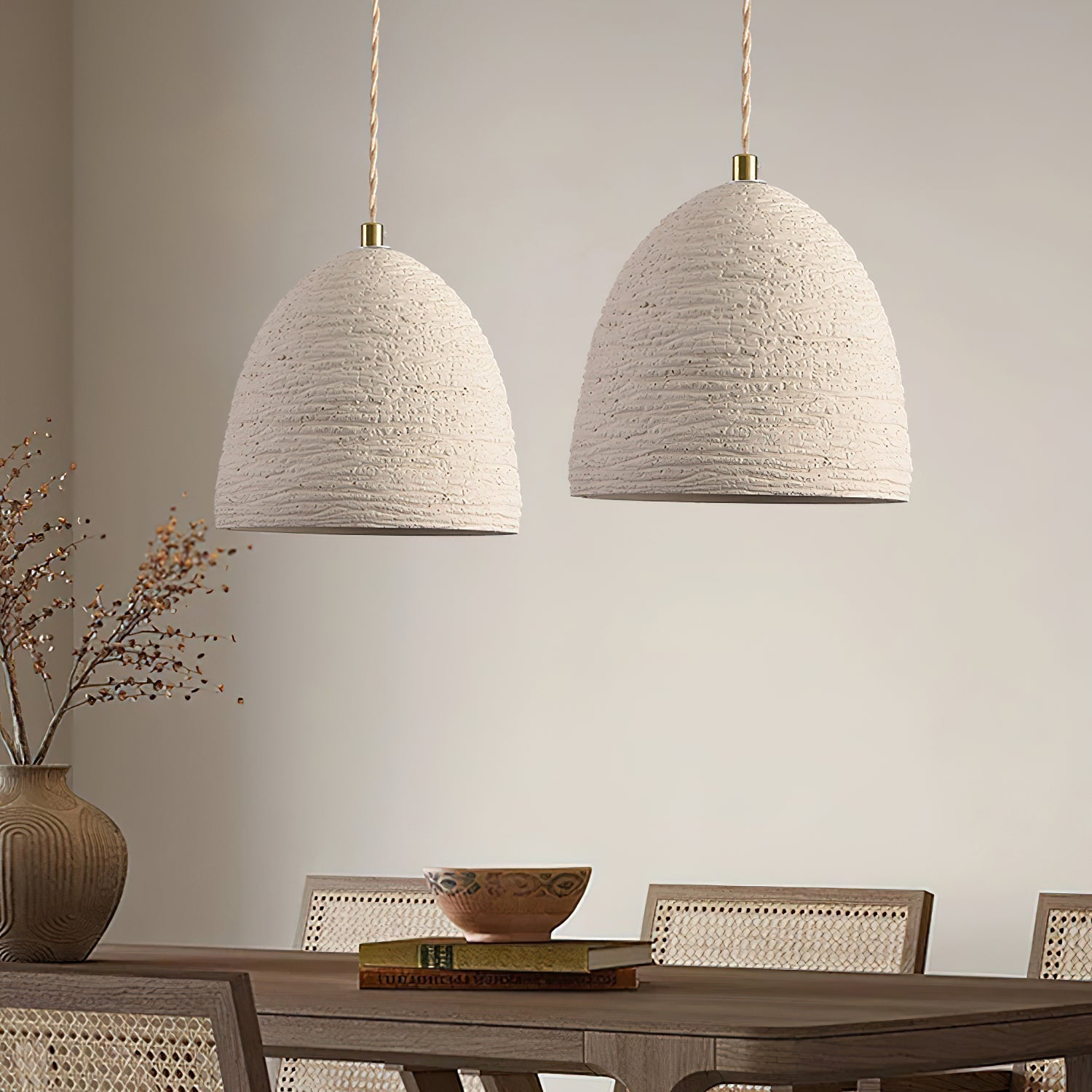 Kirae Textured Pendant Lights Cement - Lamp Copper