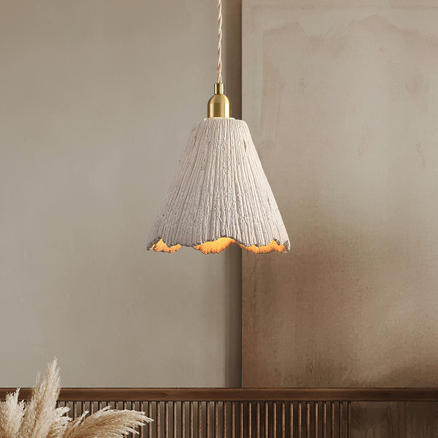 Kirae Textured Pendant Lights Cement - Lamp Copper