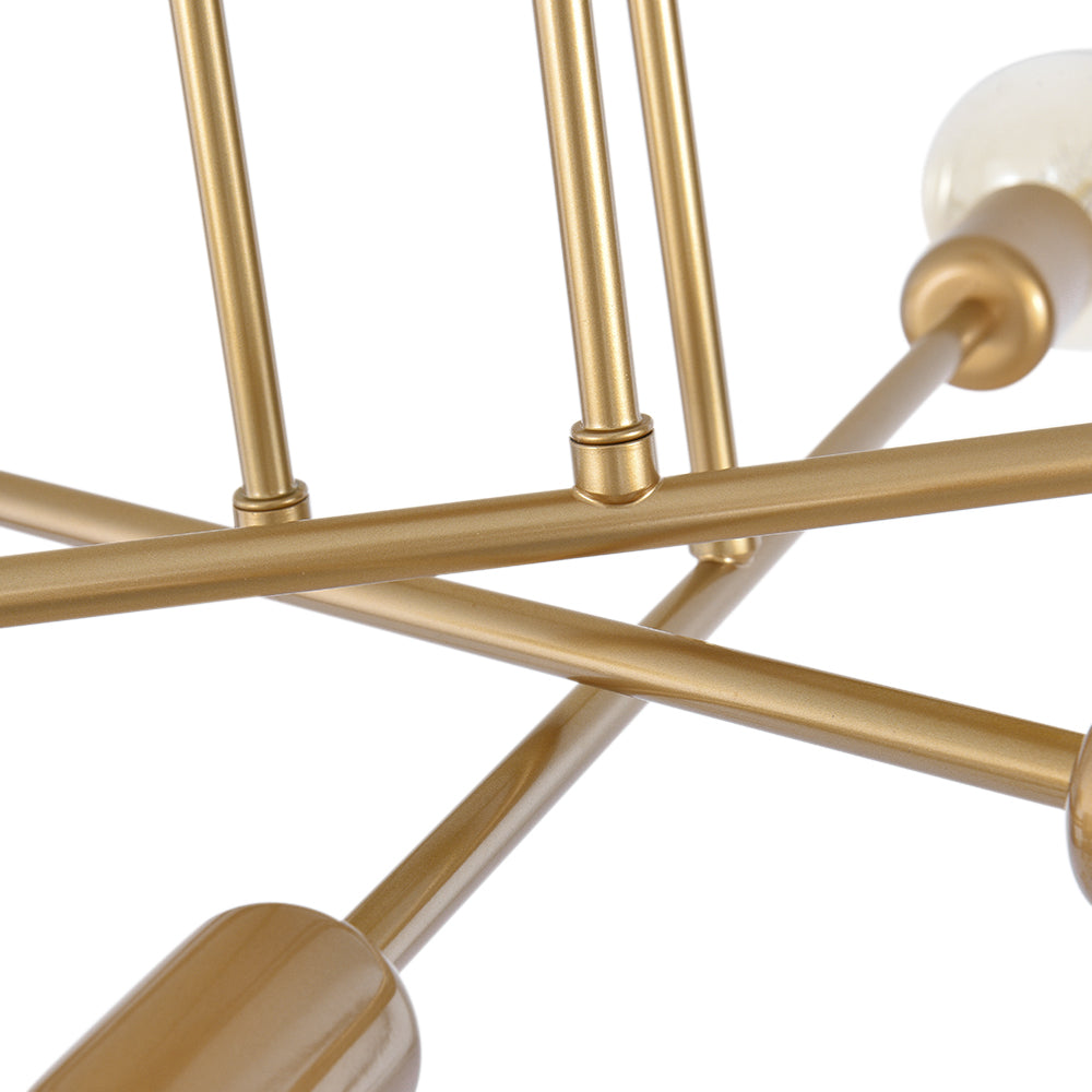 Vallin Modern Brass Semi Flush Mount Chandelier - Lamp Copper