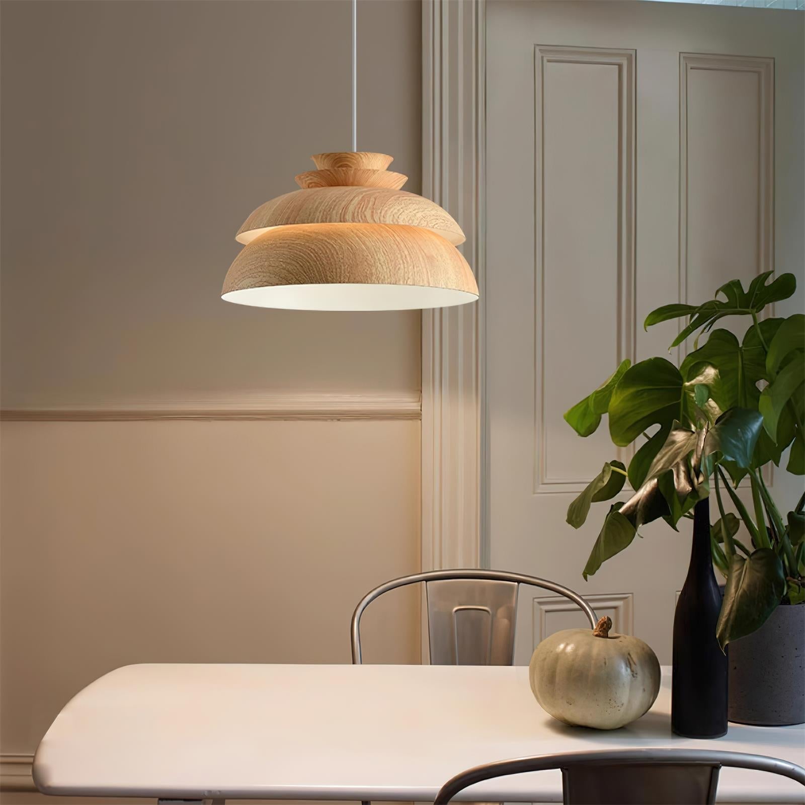 Pendant Lamp Aluminum Layered Dome Modern Minimalist - Lamp Copper