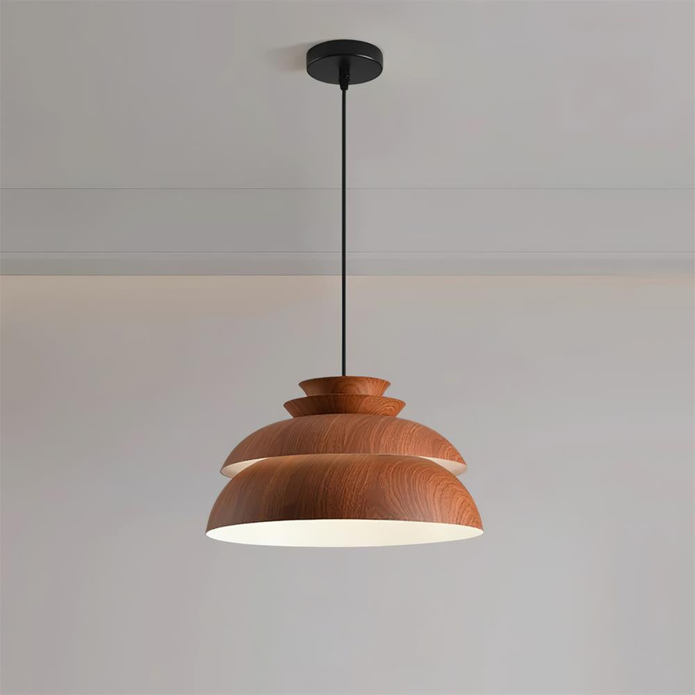 Pendant Lamp Aluminum Layered Dome Modern Minimalist - Lamp Copper
