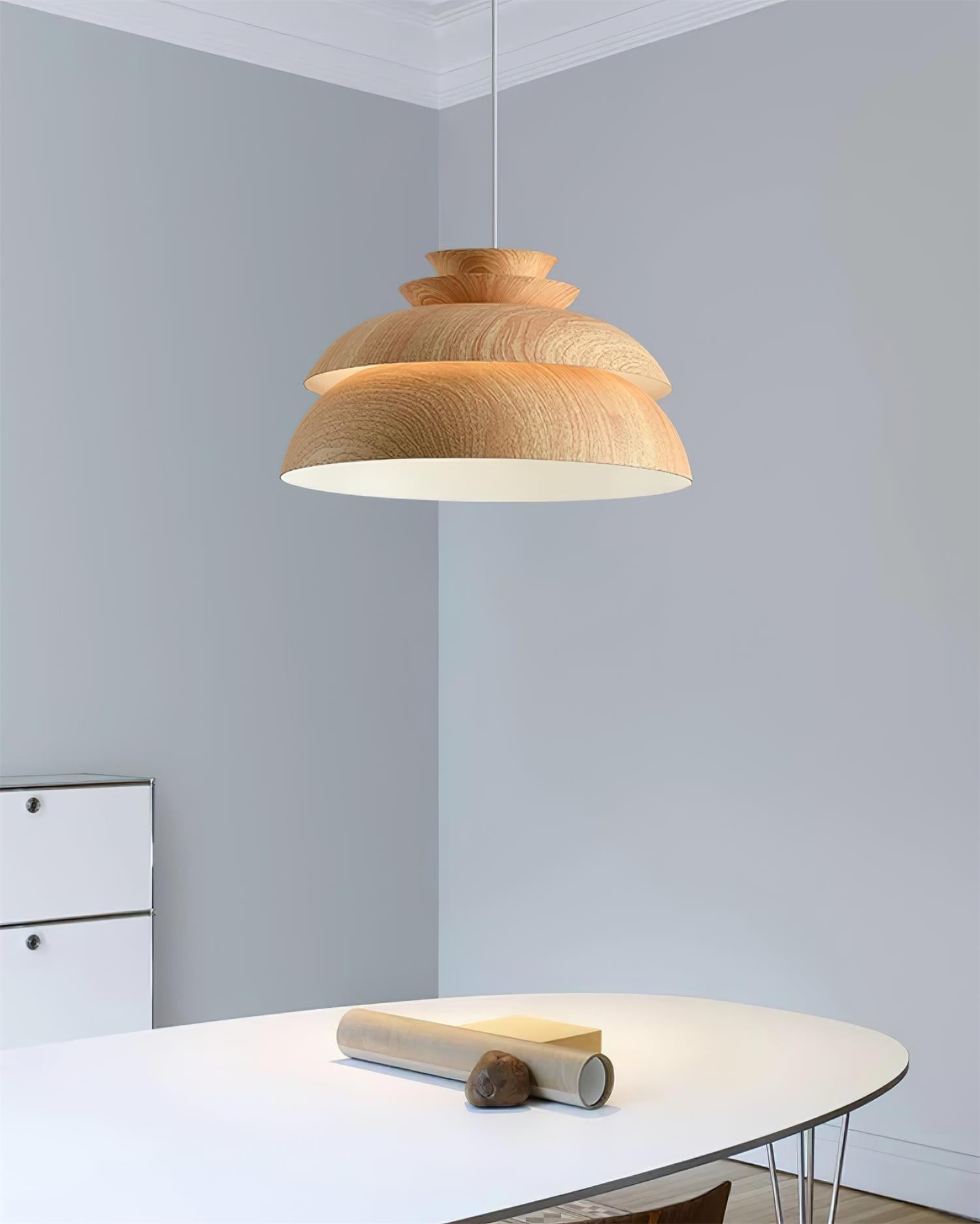 Pendant Lamp Aluminum Layered Dome Modern Minimalist - Lamp Copper