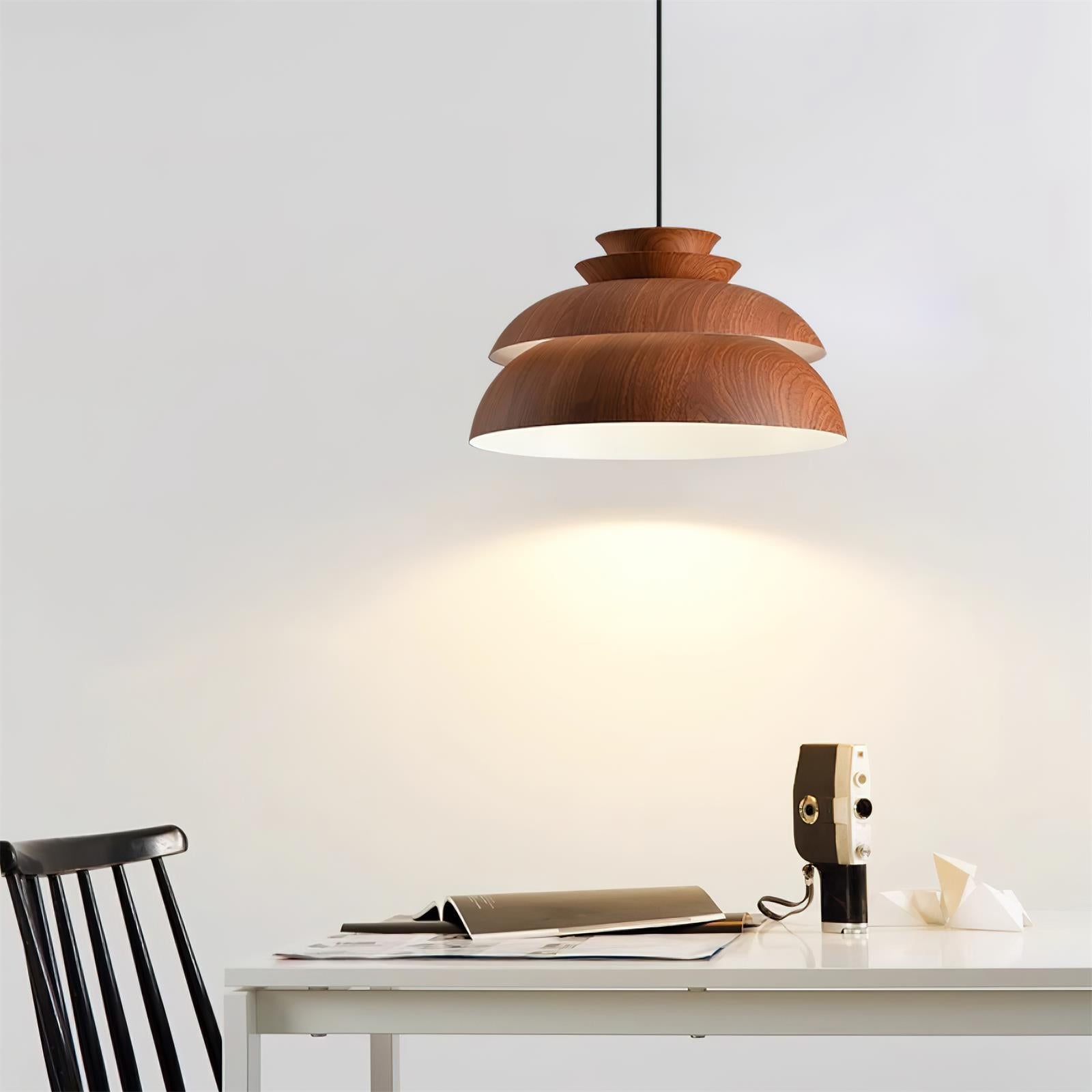 Pendant Lamp Aluminum Layered Dome Modern Minimalist - Lamp Copper