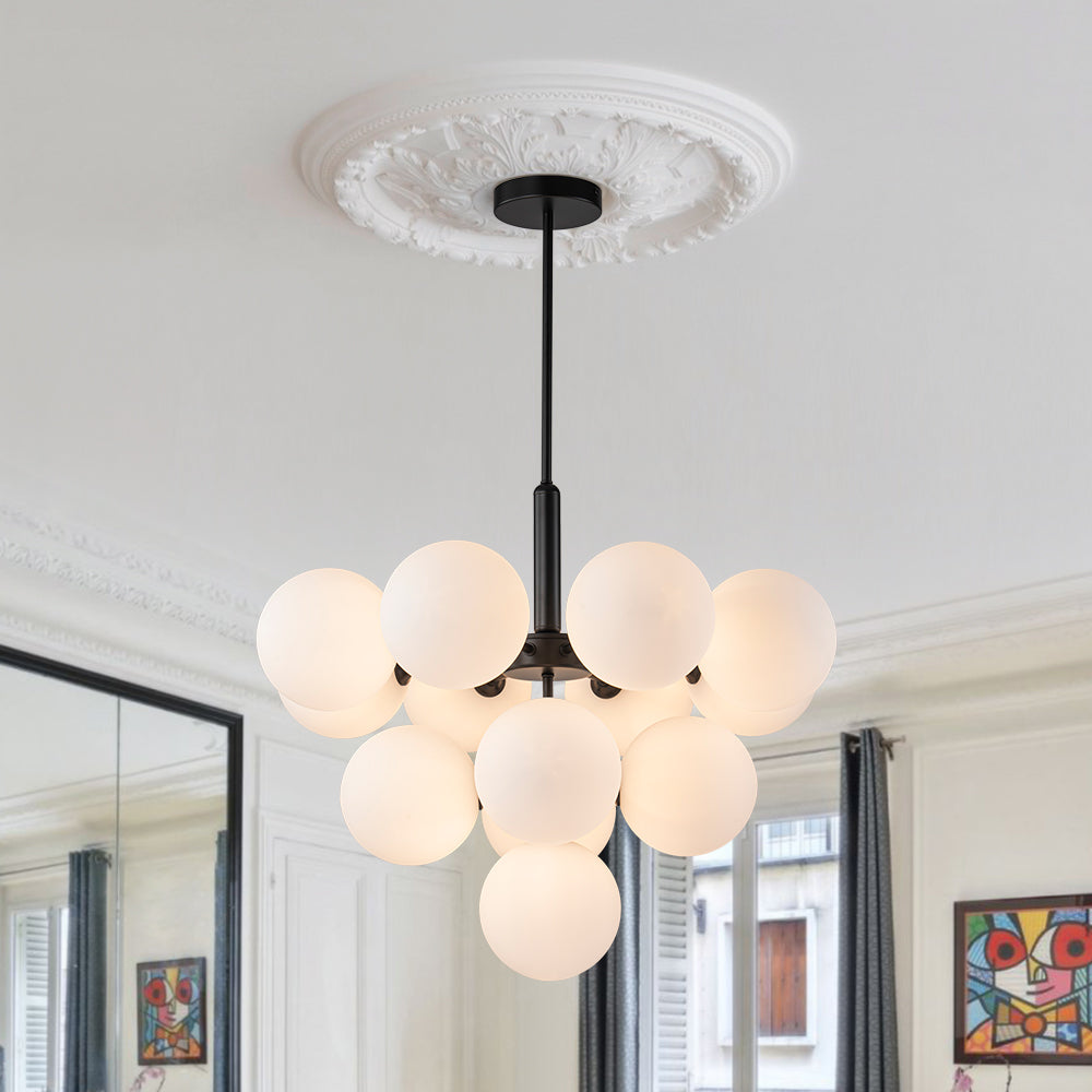 Eloria Modern Metal Glass Chandelier - Lamp Copper
