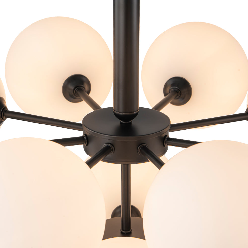 Eloria Modern Metal Glass Chandelier - Lamp Copper