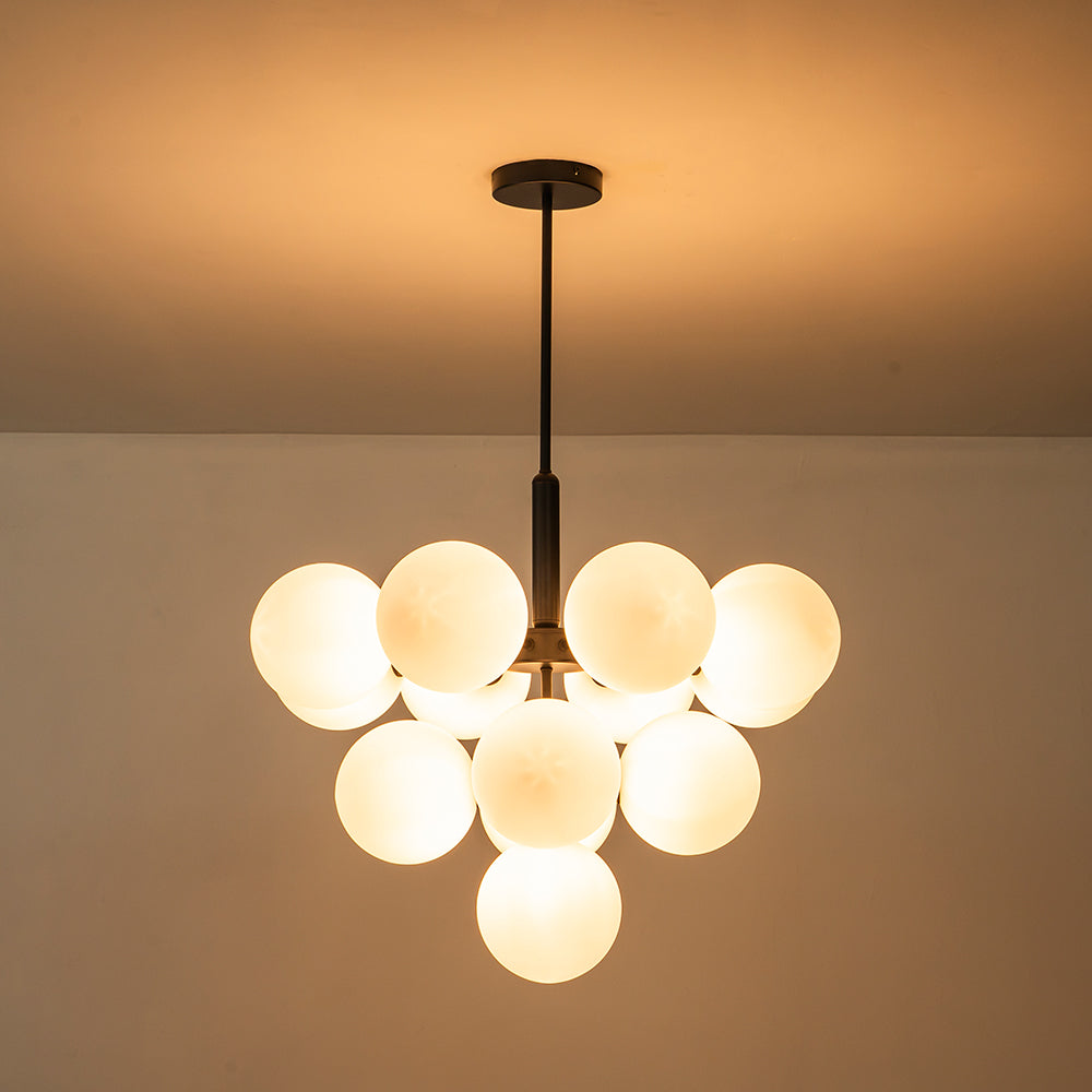 Eloria Modern Metal Glass Chandelier - Lamp Copper