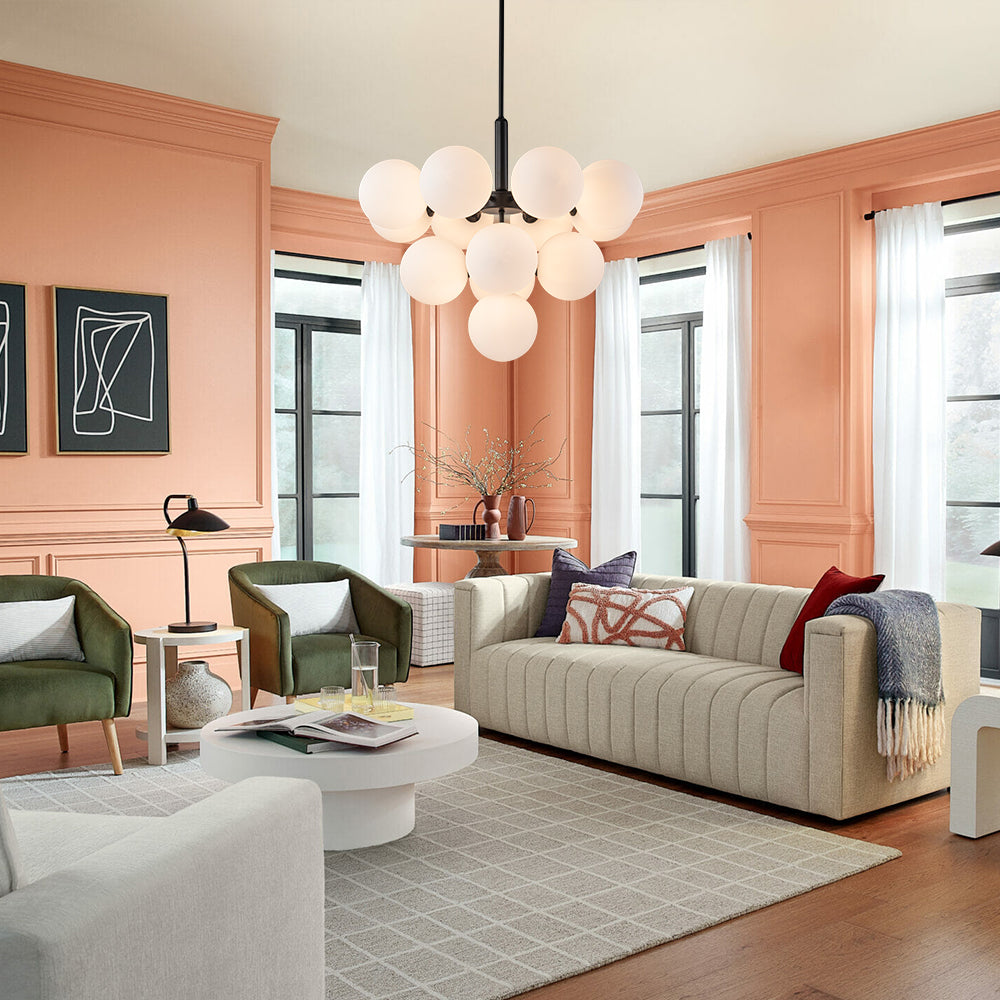 Eloria Modern Metal Glass Chandelier - Lamp Copper