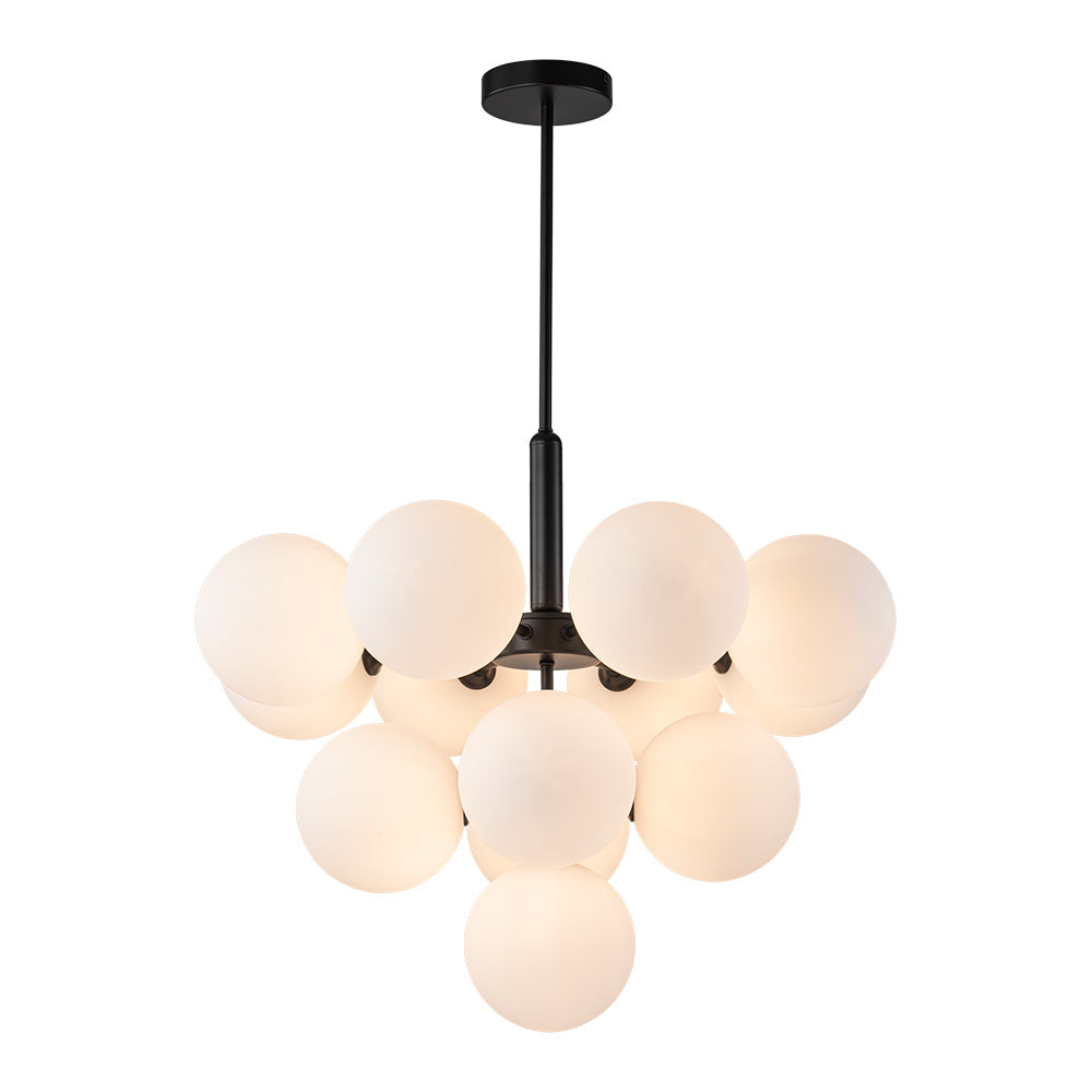 Eloria Modern Metal Glass Chandelier - Lamp Copper