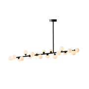 Eshair Modern Minimalist Brass Glass Chandelier - Lamp Copper