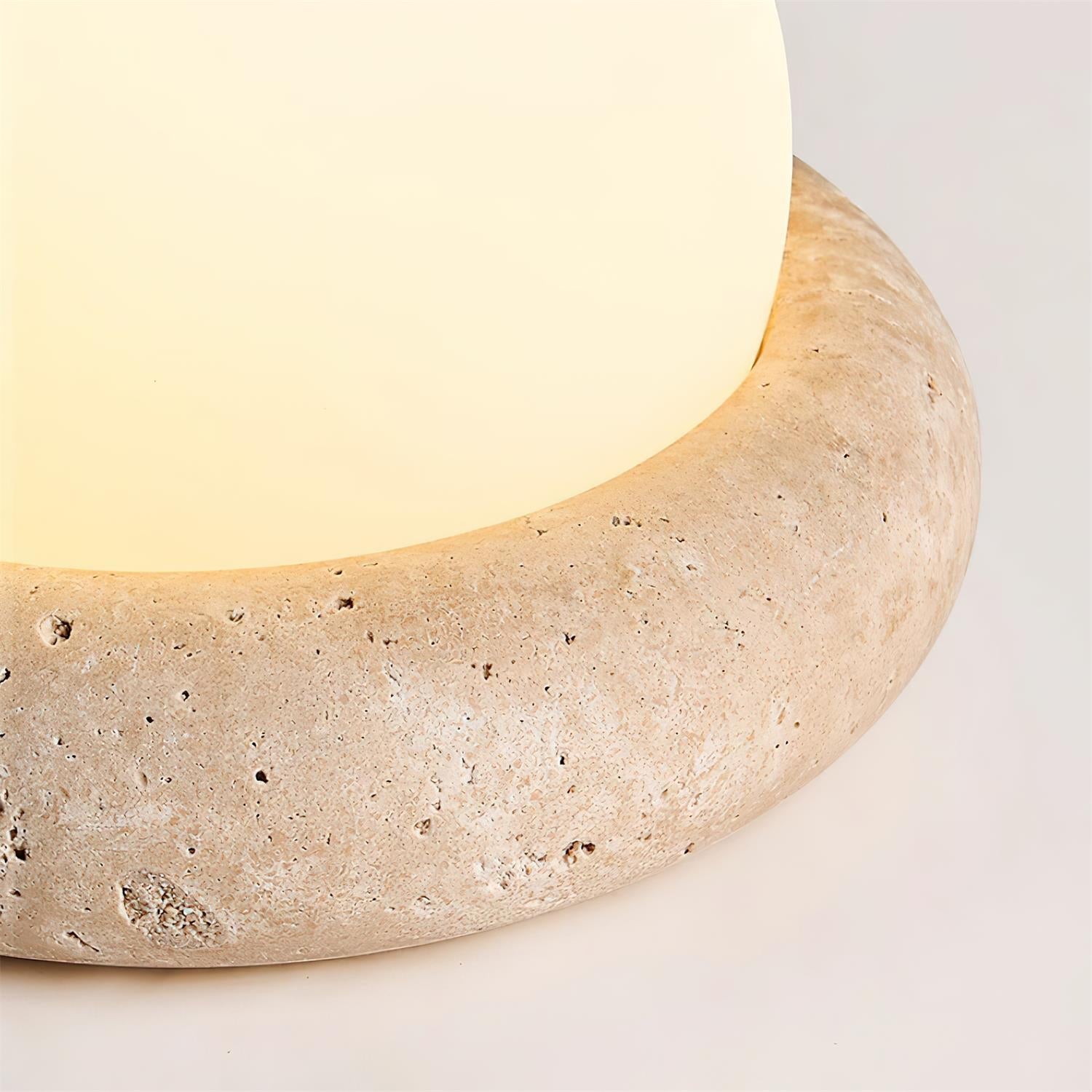 Riita Travertine Globe Table Lamp Mini Maga - Lamp Copper