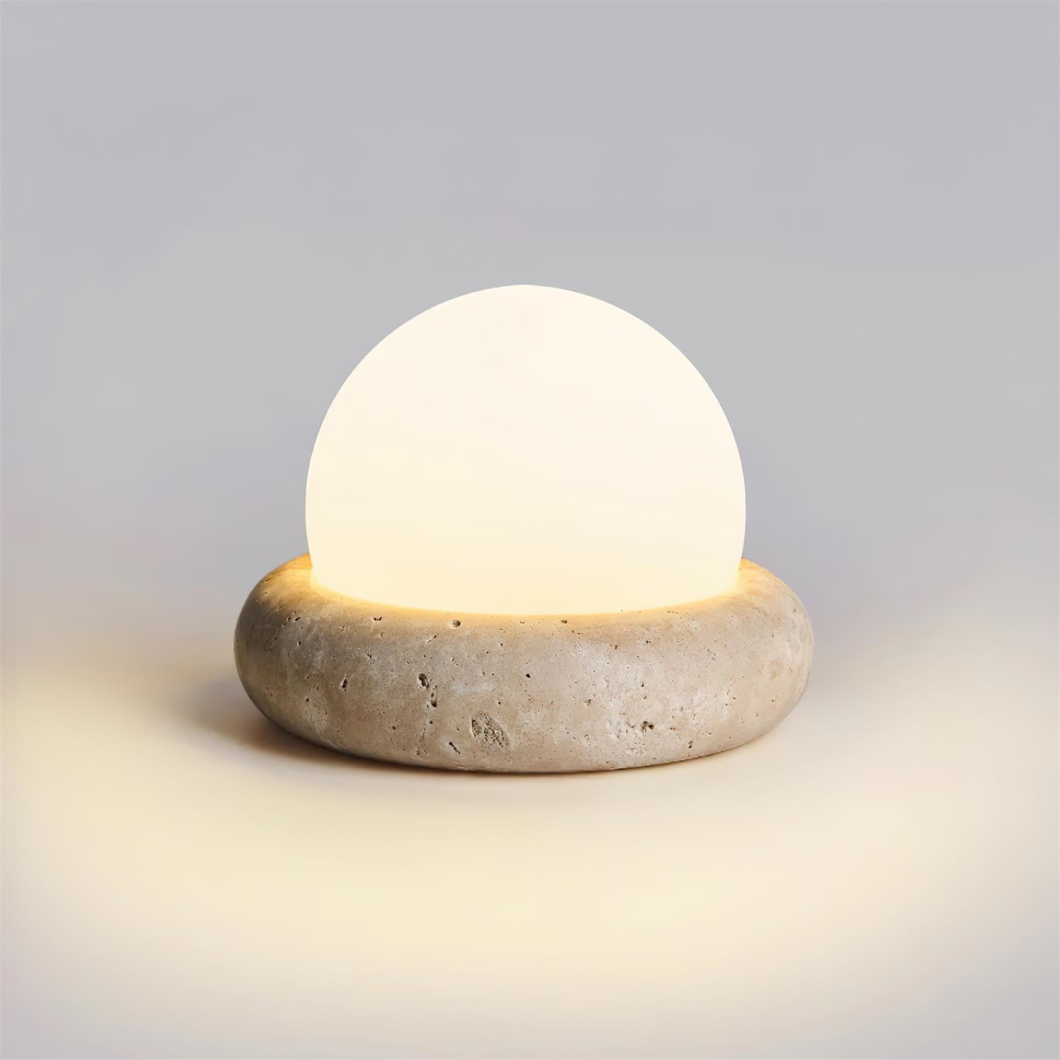 Riita Travertine Globe Table Lamp Mini Maga - Lamp Copper