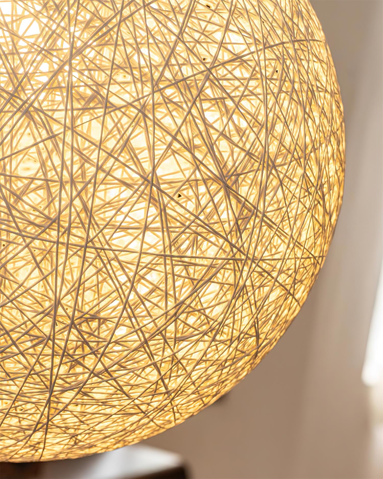 Pendant Light Hemp Rattan Sphere Bohemian - Lamp Copper