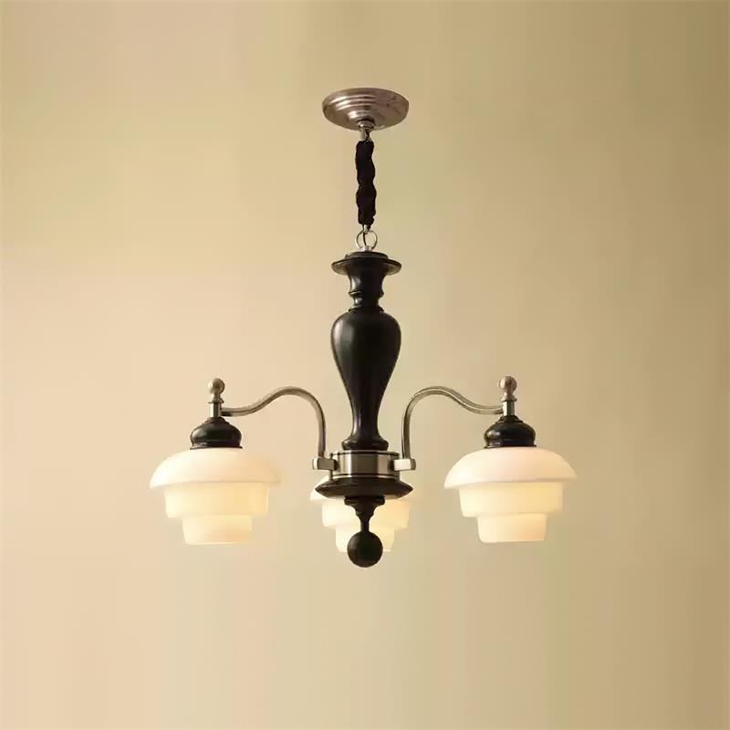 Hovian Wooden Chandelier - Lamp Copper