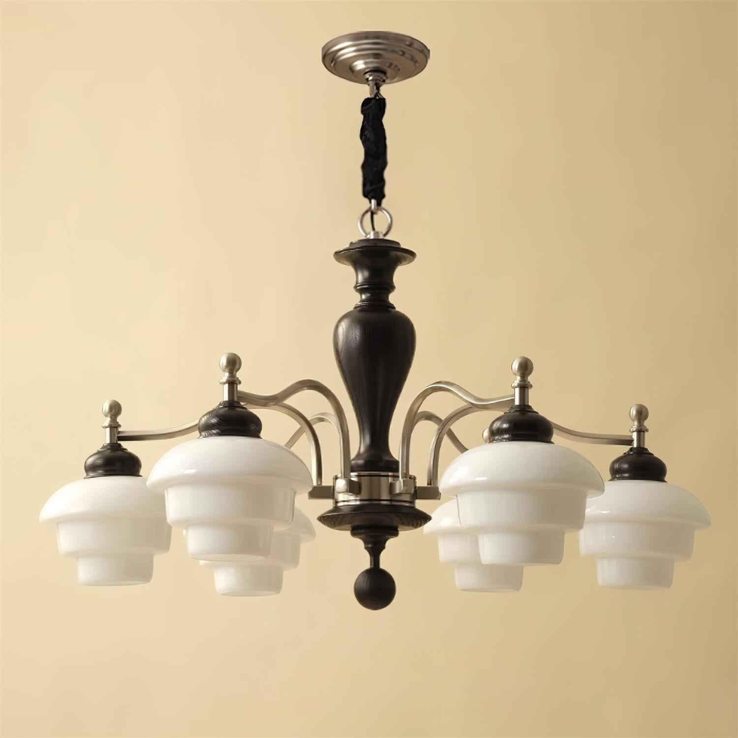Hovian Wooden Chandelier - Lamp Copper
