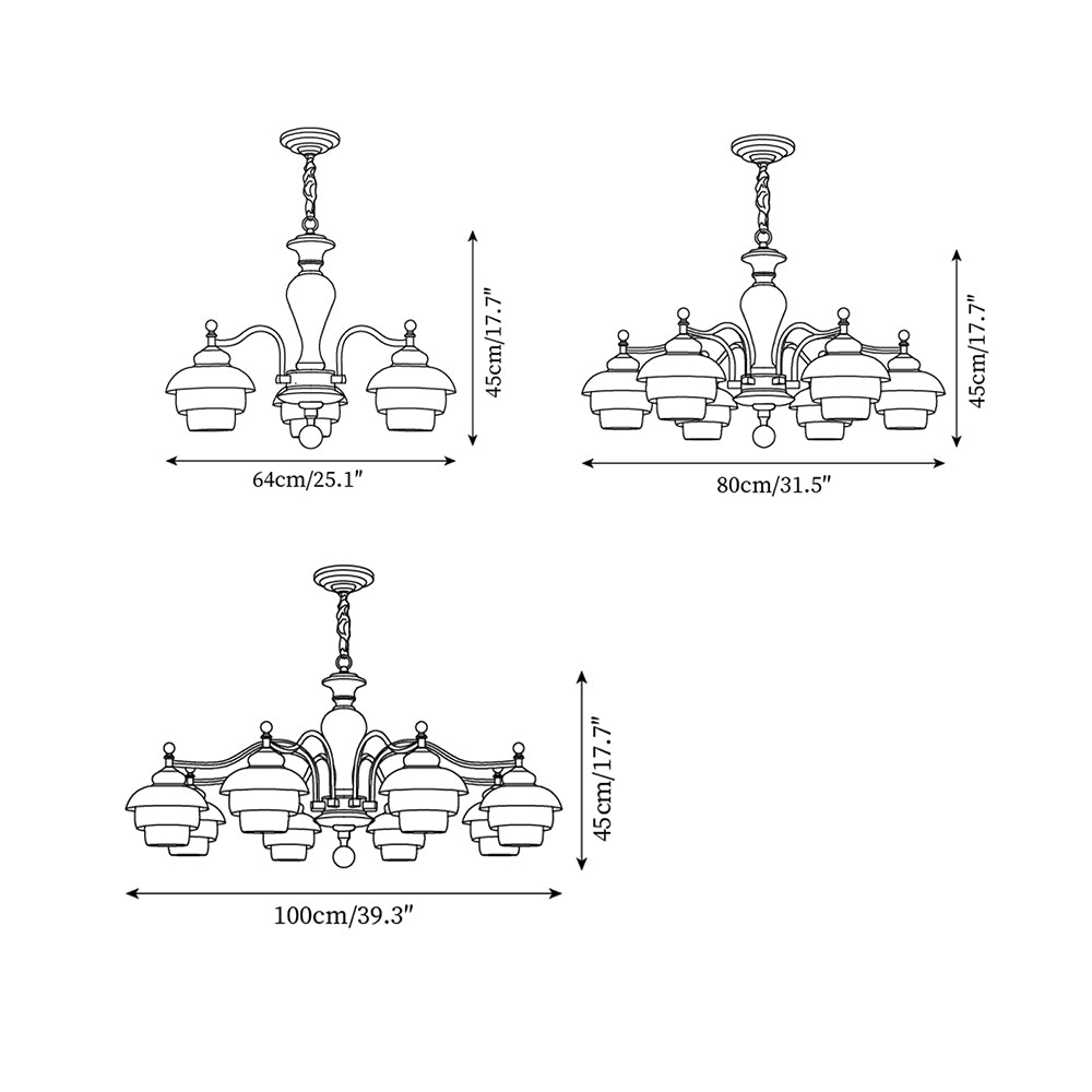 Hovian Wooden Chandelier - Lamp Copper