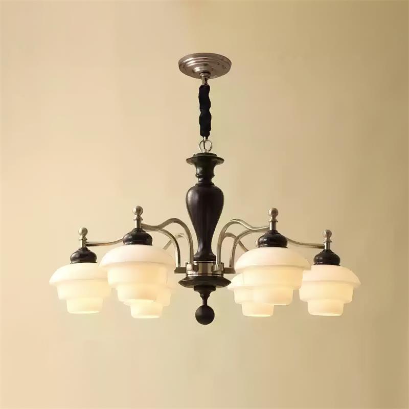 Hovian Wooden Chandelier - Lamp Copper