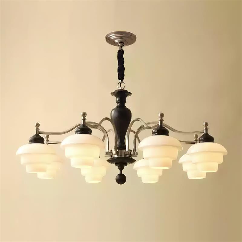 Hovian Wooden Chandelier - Lamp Copper
