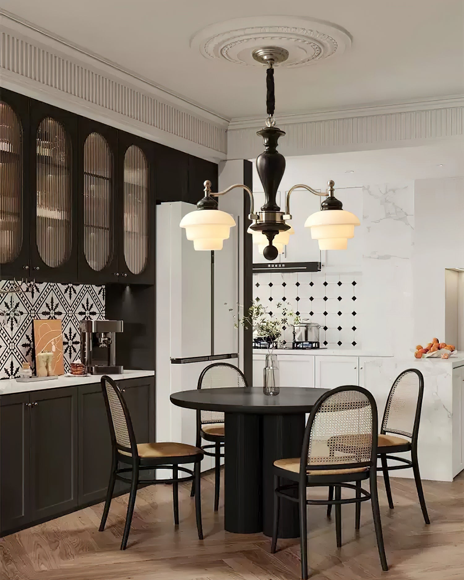 Hovian Wooden Chandelier - Lamp Copper
