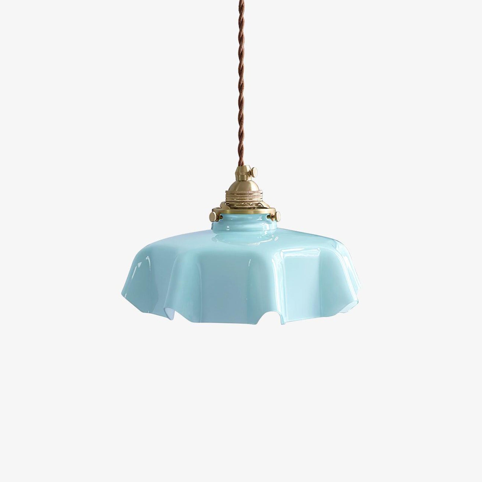 Civen Farmhouse Ruffled Pendant Light - Lamp Copper