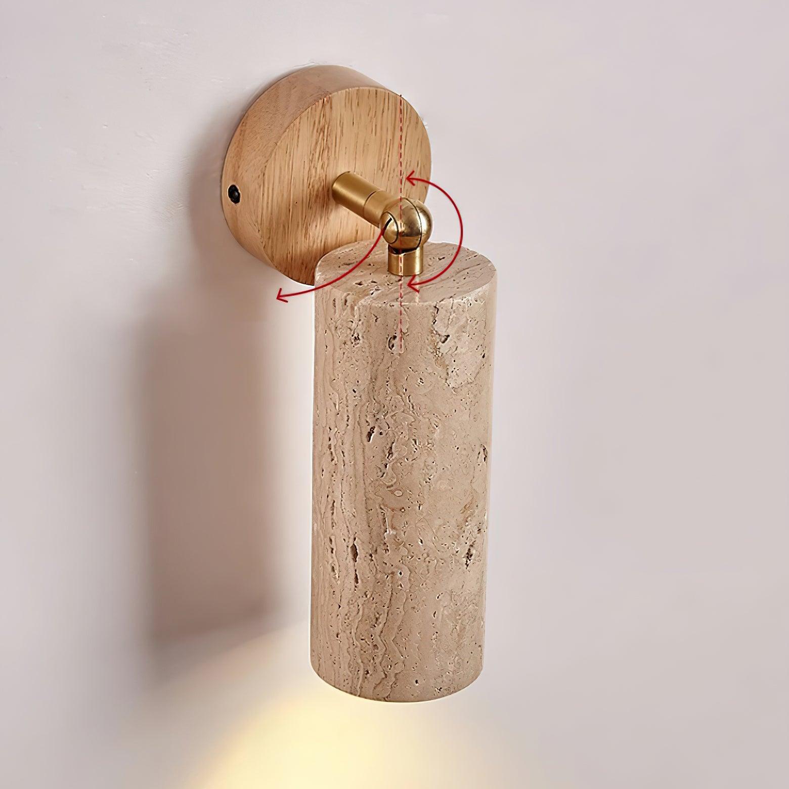 Travion Adjustable Travertine Wall Sconce - Lamp Copper