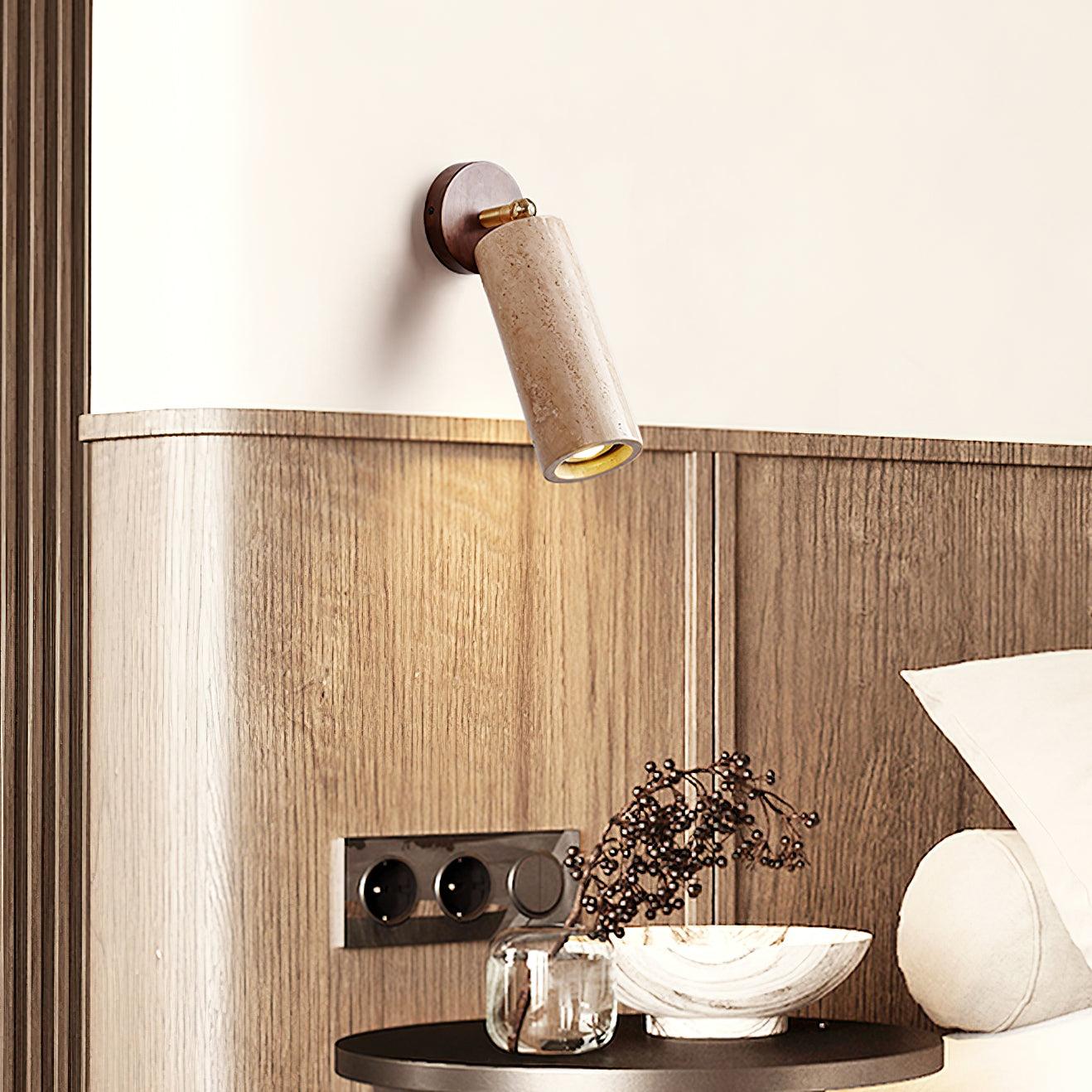 Travion Adjustable Travertine Wall Sconce - Lamp Copper
