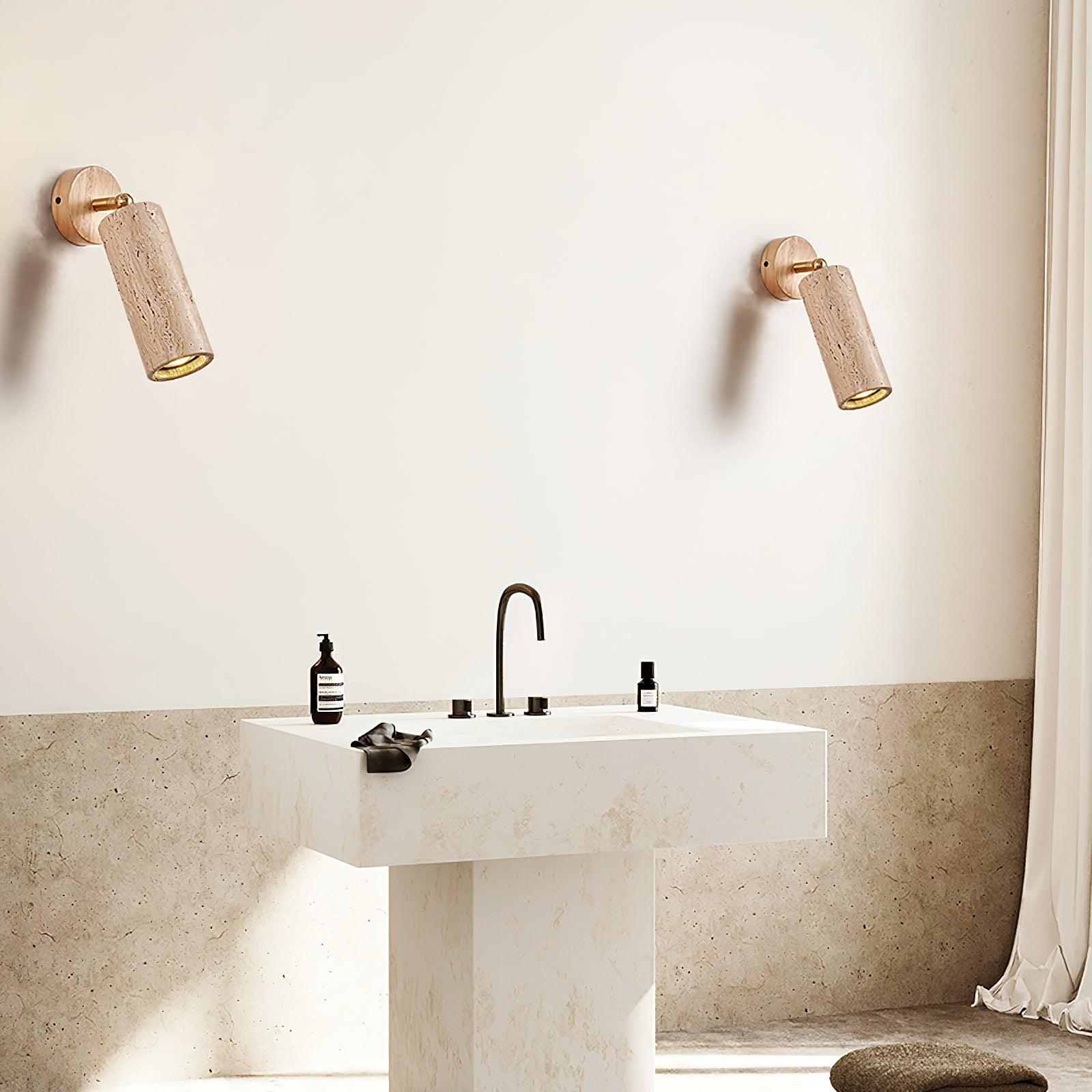Travion Adjustable Travertine Wall Sconce - Lamp Copper
