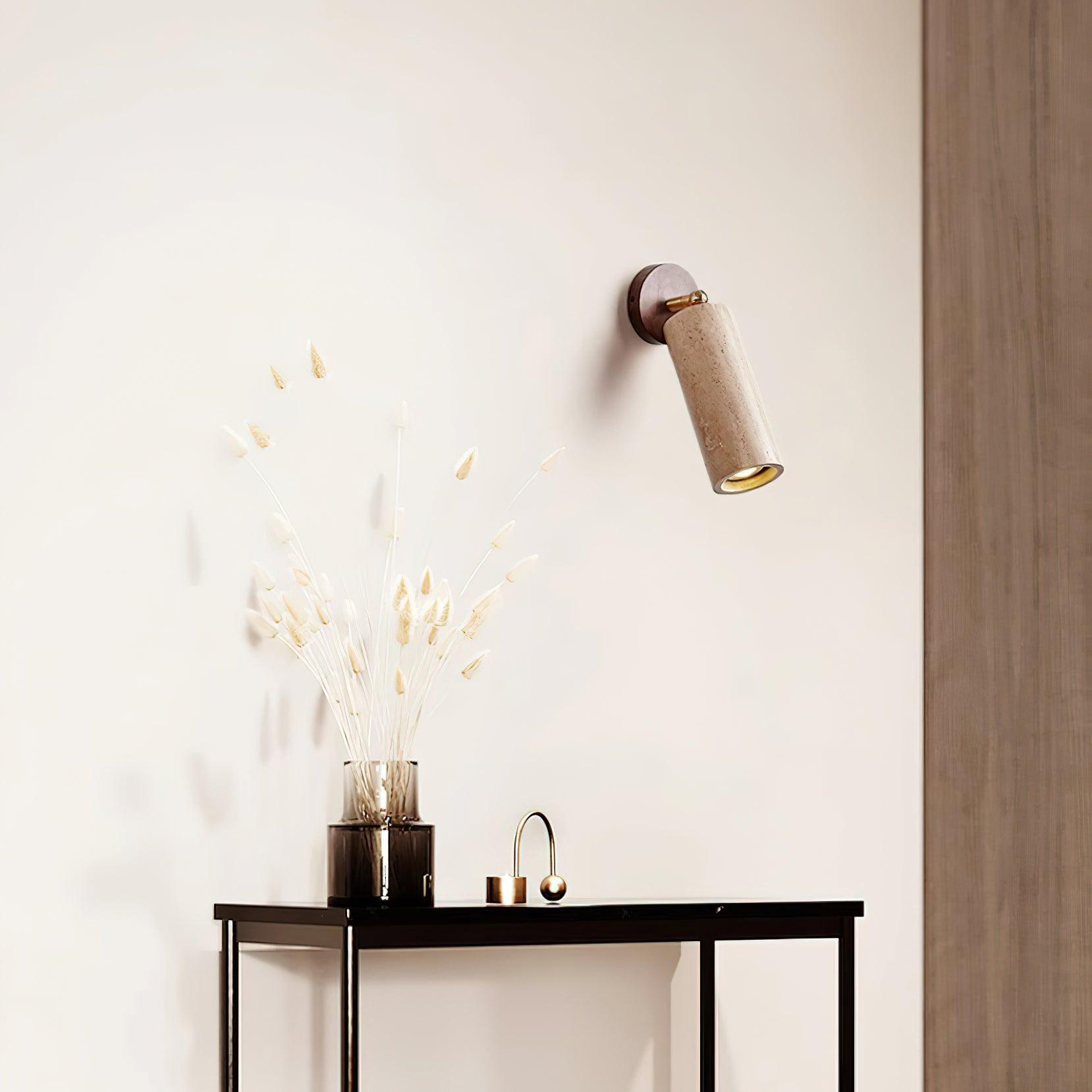 Travion Adjustable Travertine Wall Sconce - Lamp Copper