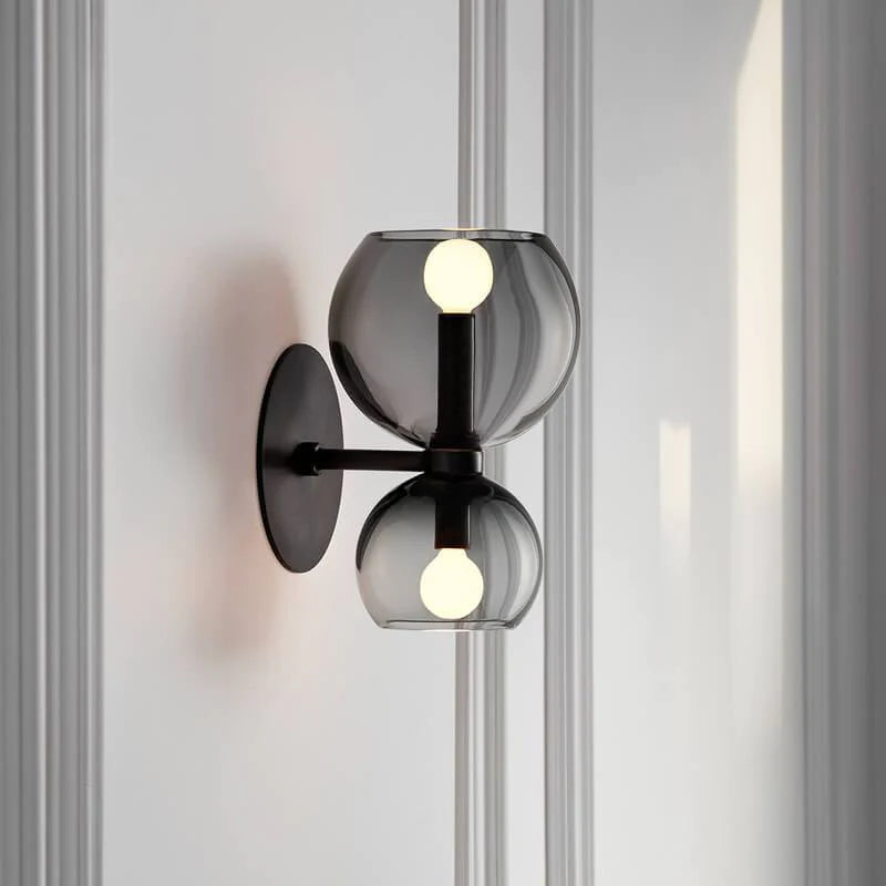 Valentina Modern Hourglass LED Wall Lamp Metal/Glass White Living Room - Lamp Copper