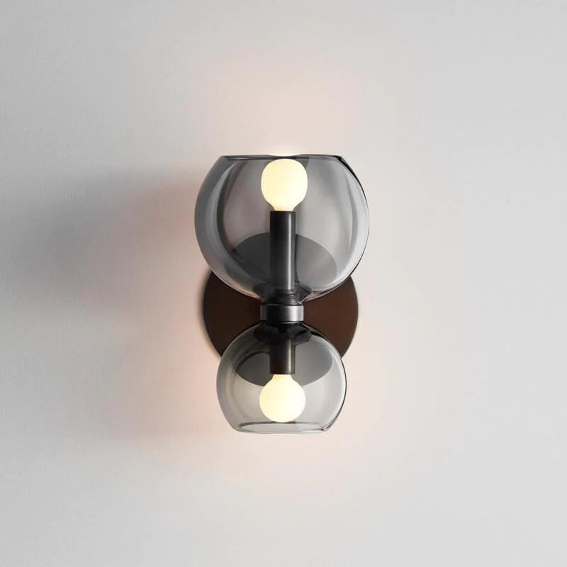 Valentina Modern Hourglass LED Wall Lamp Metal/Glass White Living Room - Lamp Copper