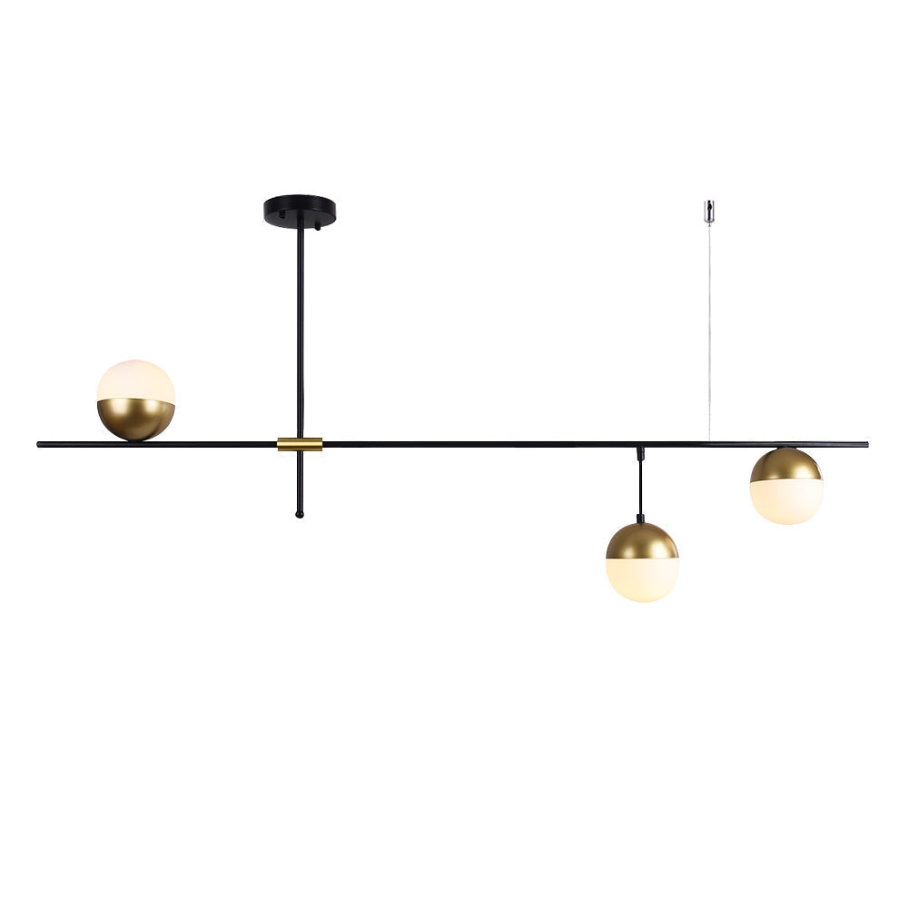 Modern Linear Metal Chandelier - Lamp Copper
