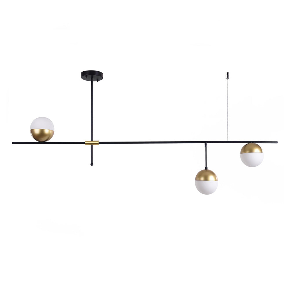 Modern Linear Metal Chandelier - Lamp Copper