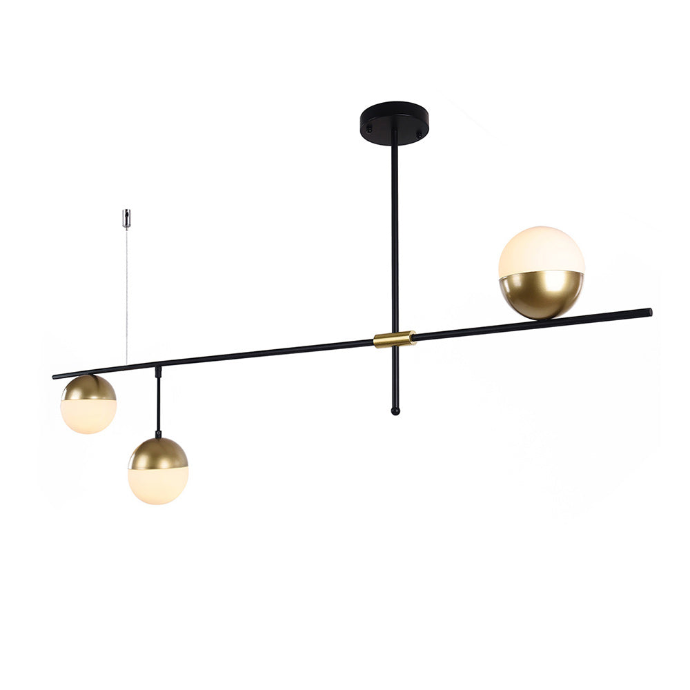 Modern Linear Metal Chandelier - Lamp Copper
