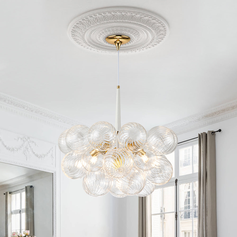 Valion Modern Globe Bubble Glass Chandelier - Lamp Copper