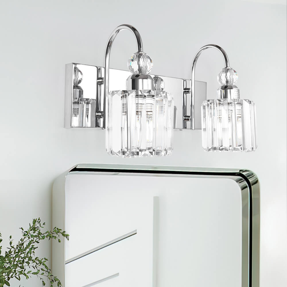 Ogon Modern Crystal Vanity Wall Sconce - Lamp Copper