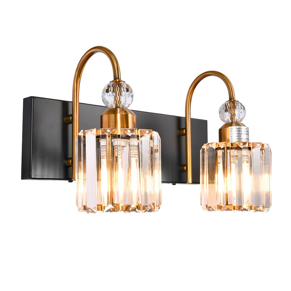 Ogon Modern Crystal Vanity Wall Sconce - Lamp Copper
