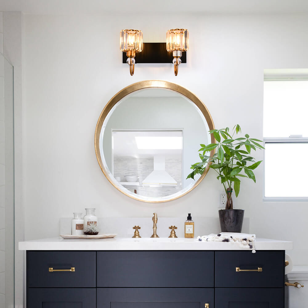 Ogon Modern Crystal Vanity Wall Sconce - Lamp Copper