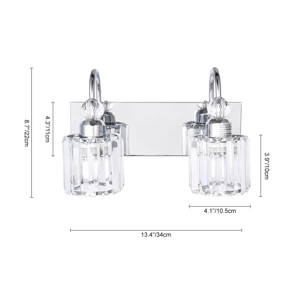 Ogon Modern Crystal Vanity Wall Sconce - Lamp Copper