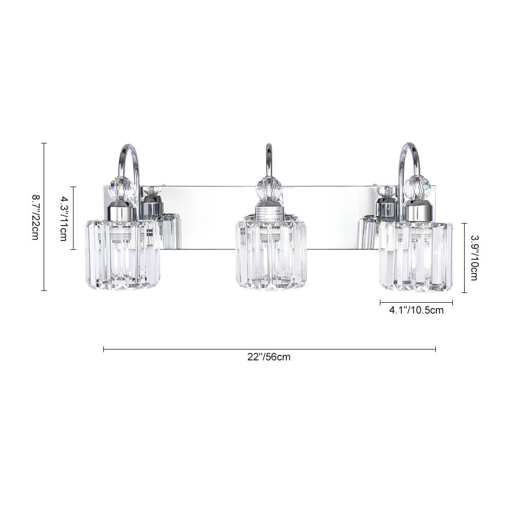 Ogon Modern Crystal Vanity Wall Sconce - Lamp Copper