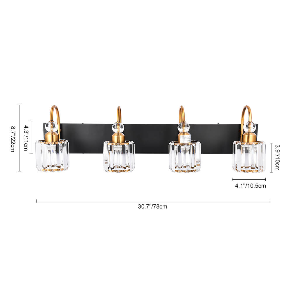Ogon Modern Crystal Vanity Wall Sconce - Lamp Copper