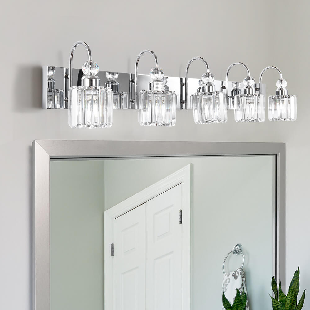 Ogon Modern Crystal Vanity Wall Sconce - Lamp Copper