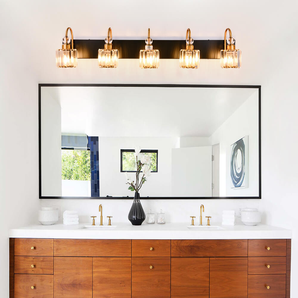 Ogon Modern Crystal Vanity Wall Sconce - Lamp Copper