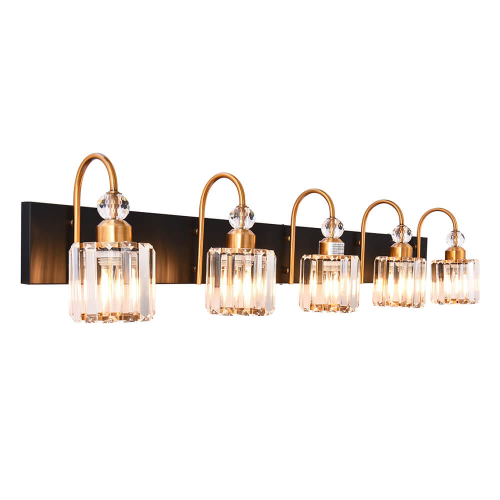 Ogon Modern Crystal Vanity Wall Sconce - Lamp Copper