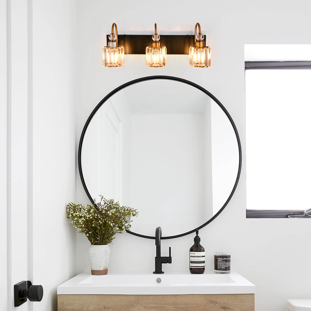 Ogon Modern Crystal Vanity Wall Sconce - Lamp Copper