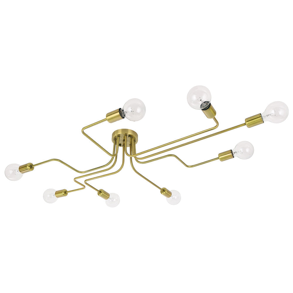 Qvistunix Modern Industrial Sputnik Metal Semi Flush Light - Lamp Copper
