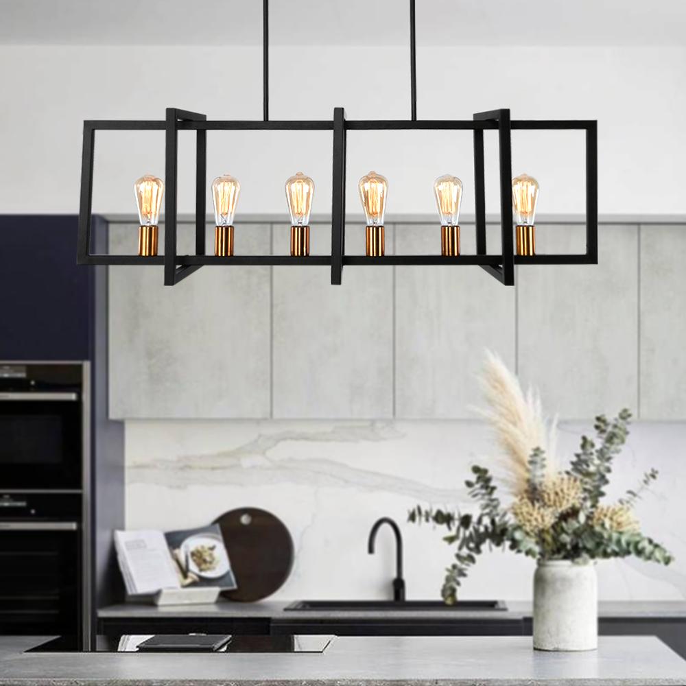 Quell Modern Farmhouse Metal Chandelier - Lamp Copper