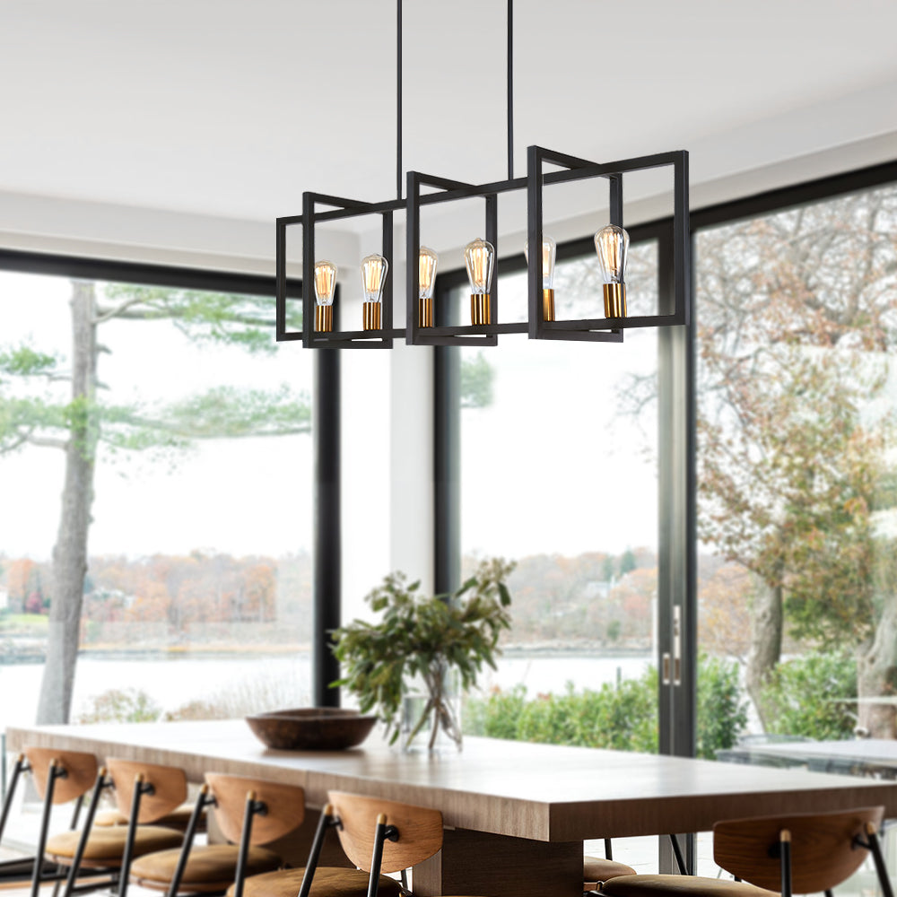 Quell Modern Farmhouse Metal Chandelier - Lamp Copper