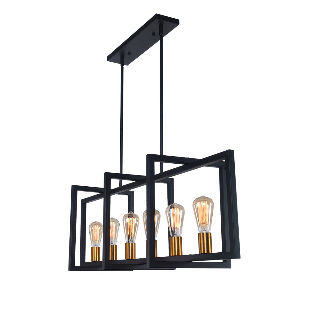 Quell Modern Farmhouse Metal Chandelier - Lamp Copper